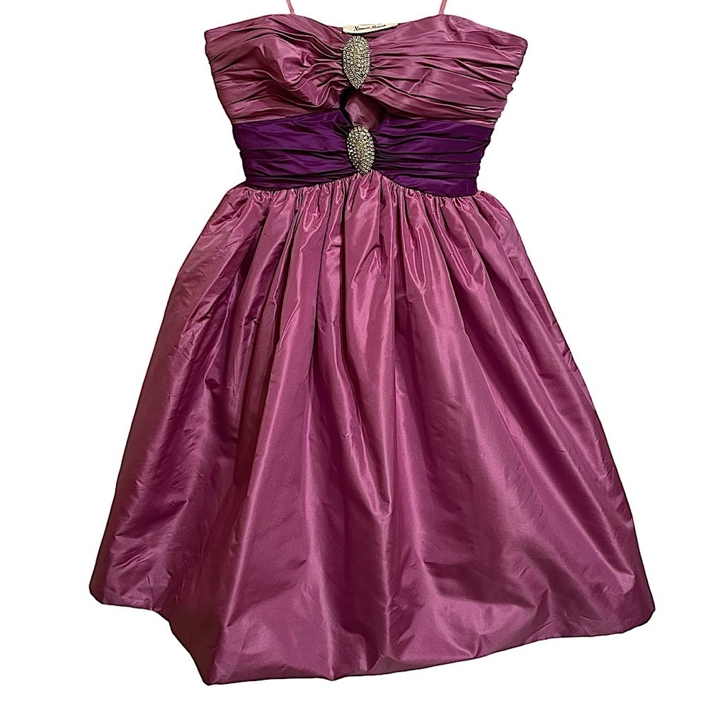 Vintage Adele Simpson Neiman Marcus Silk Taffeta Strapless Cocktail Dress 6
